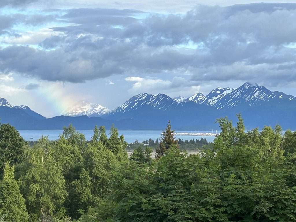 Kachemak bay with rainbow