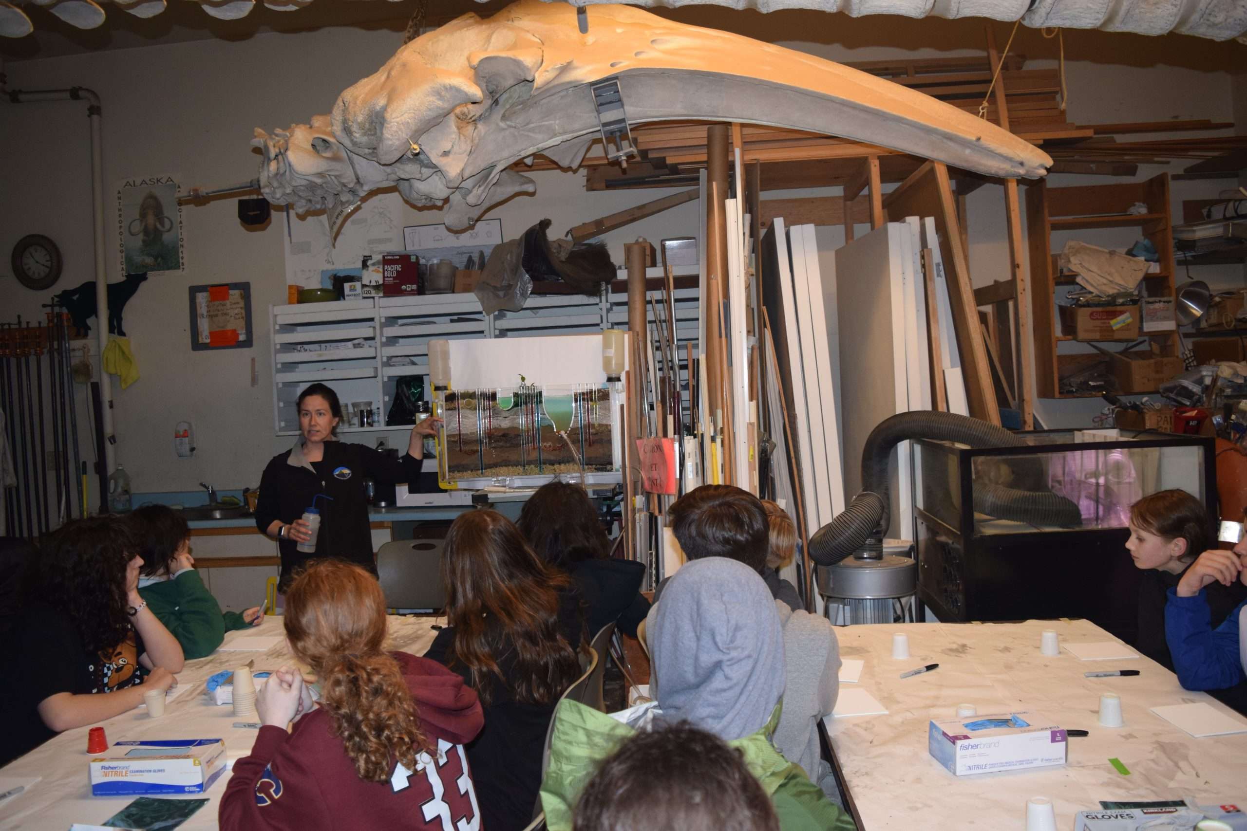 KBNERR staff demonstrating groundwater flow