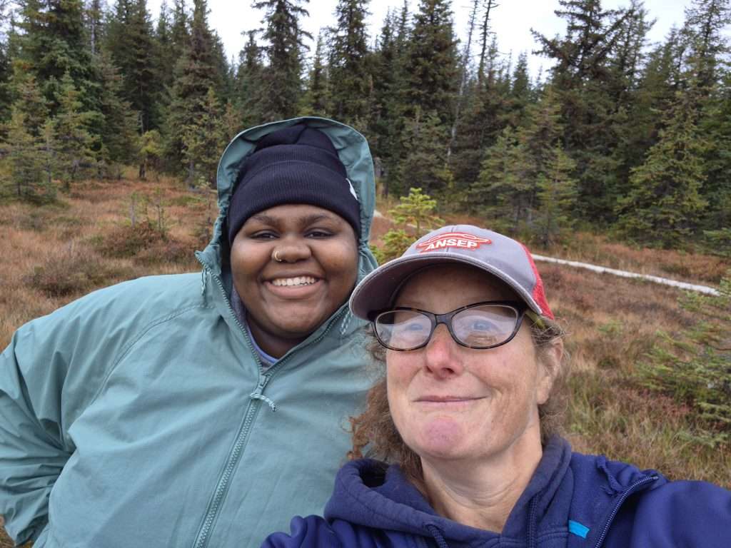 Ingrid and Shatiyana take a selfie on the fen
