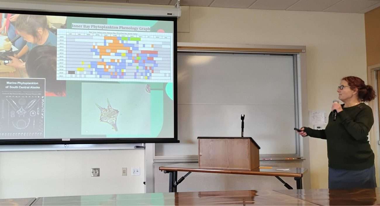 Presenter shares slide on science education with kids.